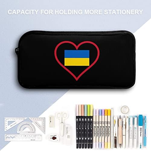 A szerelem ukrán Piros Szív Nagy Kapacitású Ceruza Esetben, Tároló Toll Tok Írószer Szervező Hordozható