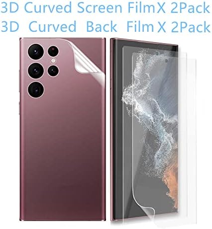 Aemus[2+2 Csomag Kompatibilis a Samsung Galaxy S22 Ultra Vissza Protector,Teljes Lefedettség Puha Film