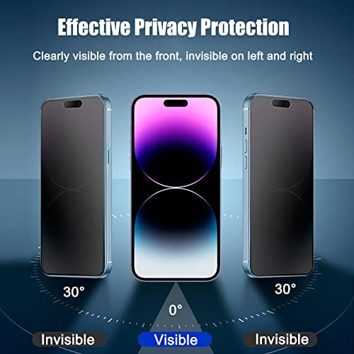 SOOPUR [2 Csomag Matt Adatvédelmi képernyővédő fólia iPhone 14 Pro 6.1, csillogásmentes Anti-Spy karcálló