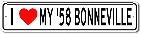 1958 58 PONTIAC BONNEVILLE Imádom A Kocsit, Alumínium Tábla, Garázs, Fali Dekor, Barlang Jel - 4x18 cm