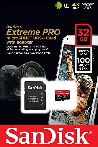 SanDisk Extreme Pro U3 V30 A1 32GB microSDHC Memória Kártya DJI Drónok Működik Avata, Védőszemüveg 2 (SDSQXCG-032G-GN6MA),
