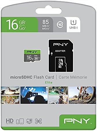 PNY 16GB Elit Osztály 10 U1 microSDHC Flash Memóriakártya - 85 MB/s olvasási, Class 10, U1, Full HD, UHS-nem,