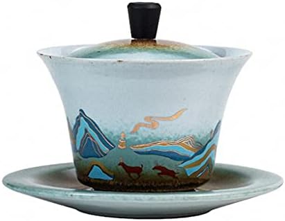 NFGUY Japán Stílusú Celadon Kerámia Teás Készlet Táj Kreatív Teaware Beállítja Pigmentált Kung Fu Tea