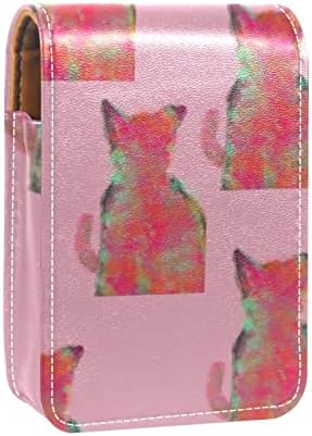 ORYUEKAN Rúzst a Tükör Aranyos Hordozható Smink Táska Kozmetikai Táska, Rózsaszín Macska Aranyos Állat
