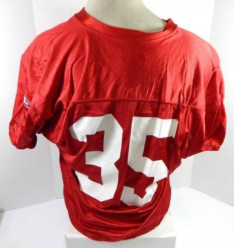 2009-ben a San Francisco 49ers 35 Játékban Használt Piros Gyakorlat Jersey XL DP33529 - Aláíratlan NFL
