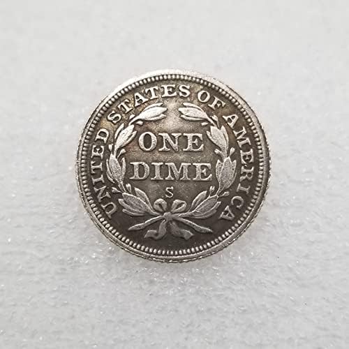 QINGFENG Antik Kézműves Amerikai 1856-S Verzió 1 Szög Réz Ezüst Bevonatú Régi Ezüst pénzt Ezüst Kerek