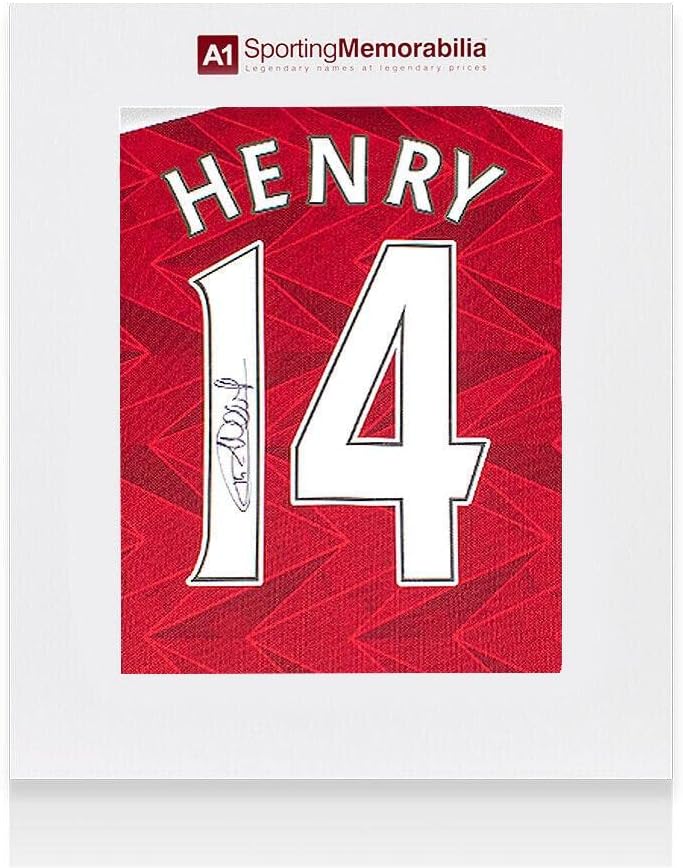 Thierry Henry Aláírt Arsenal Ing - 2020-21, Otthon, Száma 14 - Díszdobozban - Dedikált Foci Mezek