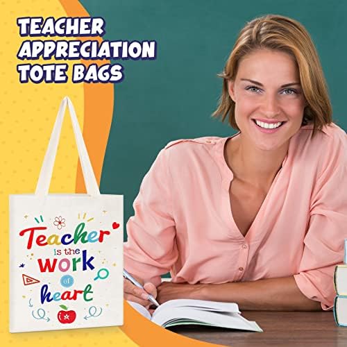 Chunful 20 Db tanárok Tote Bags 14 x 16 Cm a Nők Vászon Tanár Táska tanárok Ajándékok Tanár Vászon Tote