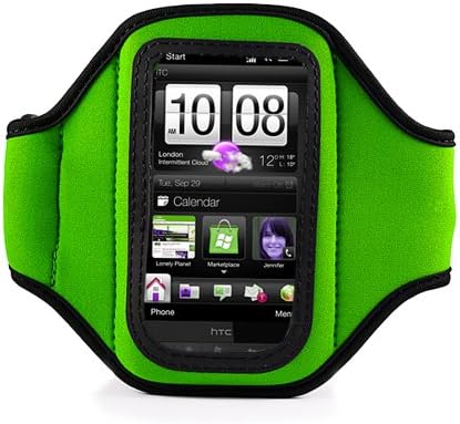 (Zöld) LG Optimus Elit Android Telefon Neoprén Gyakorlat Karszalagot + 3,5 mm Jack, Fekete Fülhallgató