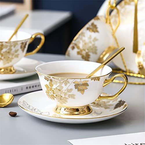 LKYBOA Gold Maple Leaf Minta Kávé, Tea Set Set kávéscsésze Szett Amerikai-Brit Kerámia Virág Délutáni