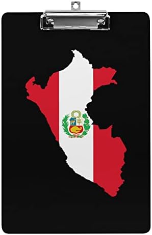 Peru Zászló Térkép Akril Papírok Alacsony Profilú Klip Aranyos Klip Táblák Standard A4 Letter Méretű Irodai