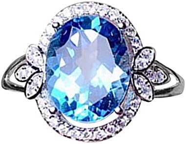 Réz Gyűrű Gyűrű Gyűrű Vintage Cirkon 610 Kék Méret Női Gyűrű Női Gyűrű Méret 8