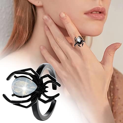 2023 Új Fekete Gyűrű Retro Unisex Divat Fém Régi Geometriai Nyitva mutatóujját Gyűrű Halloween 3 Ujj Gyűrű