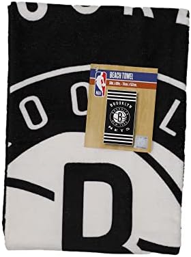 Északnyugati NBA Csíkos Strand Törölköző, 30 x 60 Brooklyn Nets