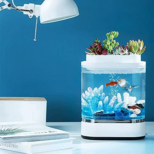 GHGHF Geometria Mini Lusta akvárium USB Töltés öntisztító Akvárium 7 Színek LED Otthoni Iroda Akvárium