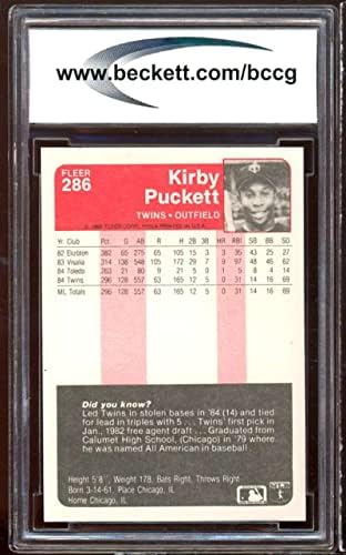 1985 Fleer 286 Kirby Puckett Újonc Kártya lenne beégés BCCG 10 Menta+