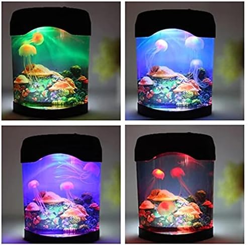 XJJZS Asztal akvárium, Akváriumok Éjszakai Fény LED Lámpa Mini Akvárium Akril Nagy Kapacitású Home Office