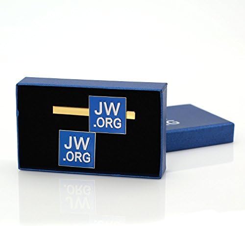 jw.org ajándék nyakkendő csipesz, valamint kitűző szett-Tér (Kék + Arany)