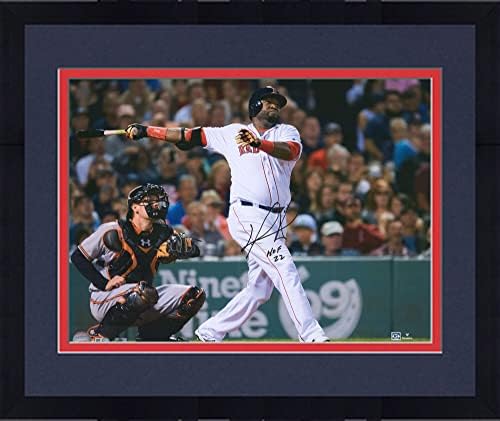 Keretes David Ortiz Boston Red Sox Dedikált 16 x 20 Lengő Fénykép, a HOF 22 Felirat, - Dedikált MLB Fotók