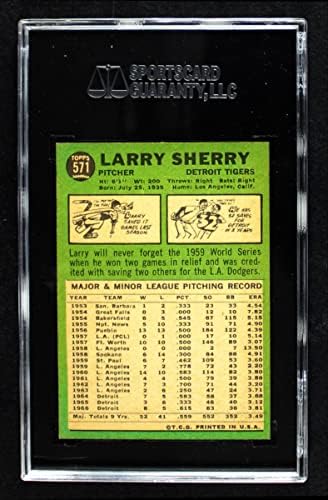 1967 Topps 571 Larry Sherry Detroit Tigers (Baseball Kártya) CSKP CSKP 7.50 Tigrisek