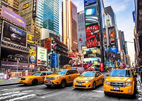 CORFOTO Szövet 7x5ft New York-i Time Square Hátteret Broadway Street Taxi Fotózás Háttér Kereskedelmi