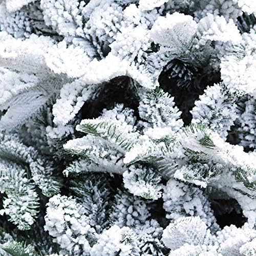 YUMUO Mesterséges Hó Özönlöttek karácsonyfa,Rusztikus Parasztház Karácsonyi Fenyőfa Automatikus Fa, Fém
