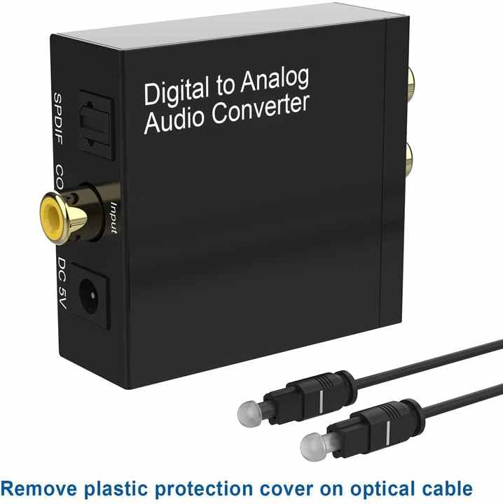 FDBV Digitális-Analóg Audio Átalakító Digitális Optikai (Toslink) Analóg L/R RCA & 3,5 mm-es Jack Konverter