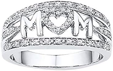 A zenekar Cirkon Elegáns Menyasszonyi Gyémánt Esküvői Anyja Ajándék Divat Gyűrű (D, Egy Méret)