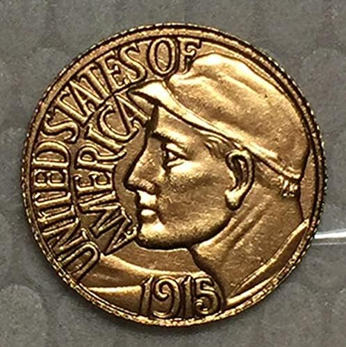 1915 Amerikai Sas Érme, Arany-Bevonatú Fizetőeszköz Kedvenc Érme Replika Emlékérme Gyűjthető Érme Szerencse