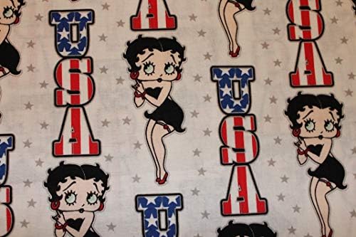 Betty Boop USA Szövet Hazafias Piros-Fehér-Kék Ritka Nehéz Megtalálni által Értékesített A Kövér Negyed