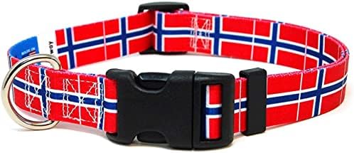 Norvégia Nyakörv | Norvég Zászló | gyorskioldó Csattal | Made in NJ, USA | Extra Kis Kutyák