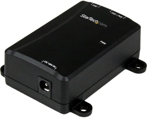 Startech,.Com 1 Port Gigabit Poe+ Power Over Ethernet Injektor 48V / 30W A 802.3 / 802.3 Af Falra Szerelhető