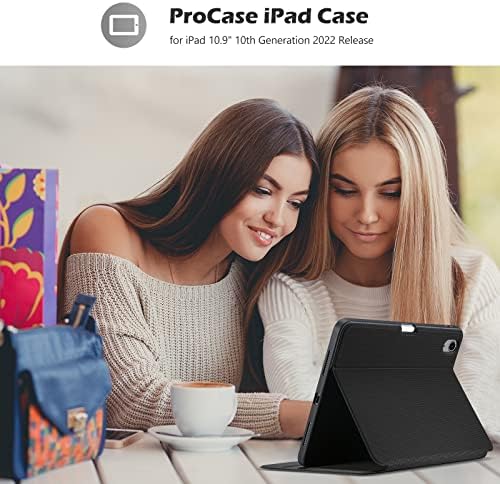 ProCase a 2022 iPad 10 Generáció Esetében tolltartó, Vékony Állvány Védő Folio Borító iPad 10.9 hüvelyk