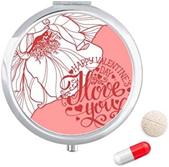 Rózsaszín Boldog Valentin Nap Szerelem Rózsa Tabletta Esetben Zsebében Gyógyszer Tároló Doboz, Tartály