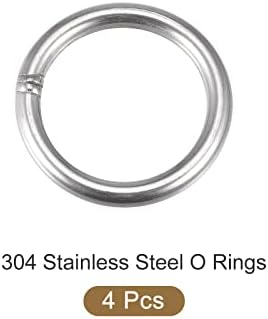 METALLIXITY 304 Rozsdamentes Acél O-Gyűrűket (40mm OD 5mm Vastag) 4db, Hegesztett Kör Gyűrű - Lógó Tárgyak