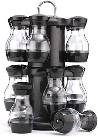 CUJUX Fűszer Konténer Forgatható palacktartó Konyha Átlátszó Tároló Edény Fűszer Üveg