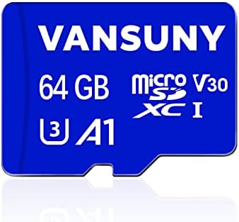 Vansuny Micro SD Kártya microSDXC 64GB Memória Kártya SD Adapterrel A1 Alkalmazás Teljesítmény V30 4K