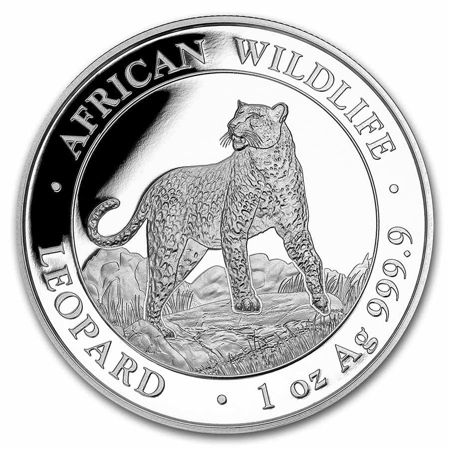 2022-ig Szomália 1 óz Ezüst Afrikai Vadvilág Leopárd 100 Shilling Eladó BU