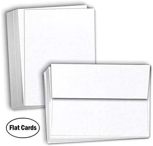 Hamilco Üres Kártyát, de Boríték - Lapos 5 x 7 Vászon Fehér Karton Vastag Papír 100lb Cover 100 Csomag