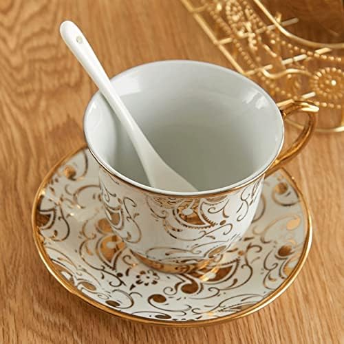 ZHUHW Kerámia Teás Csészét Arany Kína Kávés Csésze Készlet Pot Tejszínt Cukor Tál Tea teáskanna