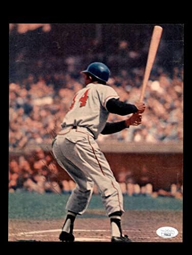 Hank Aaron SZÖVETSÉG Coa Aláírt 8x10 Fotó Vintage 1960-as években Autogram - Dedikált MLB Fotók