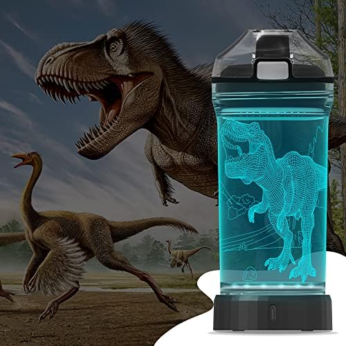 YuanDian Fény Gyerekek vizes Palackot a 3D-s Dinoszaurusz Tyrannosaurus Rex Design - 14 OZ BPA Mentes