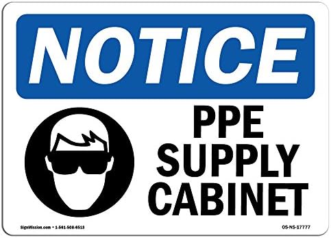 OSHA Észre, Jel - PPE Szekrény | Merev Műanyag Jel | Megvédje Az Üzlet, Építési telek, Raktár & Üzlet