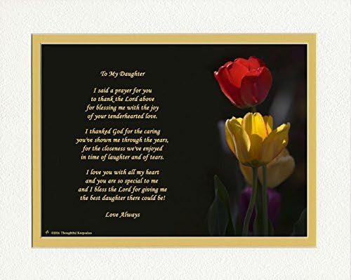 Lánya Ajándék Köszönöm az Imát a Legjobb Lánya című Vers. Tulipán Fotó, 8x10-es Dupla Gubancos. Különleges