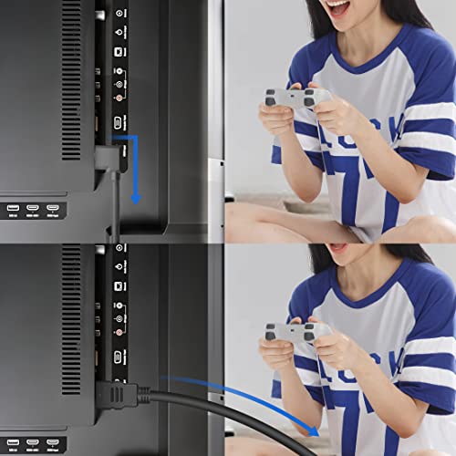 YACSEJAO 90 Fokos HDMI Kábelt is 3Ft Aranyozott 270 Fokos Szögben 4K HDMI 1.4 Kábel Támogatja az Ethernet,