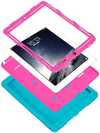 H&T 3 In1 Hibrid Szilikon Bling Crystal tok Apple Ipad Mini 3/ 2/ 1 - Kék+Rosered