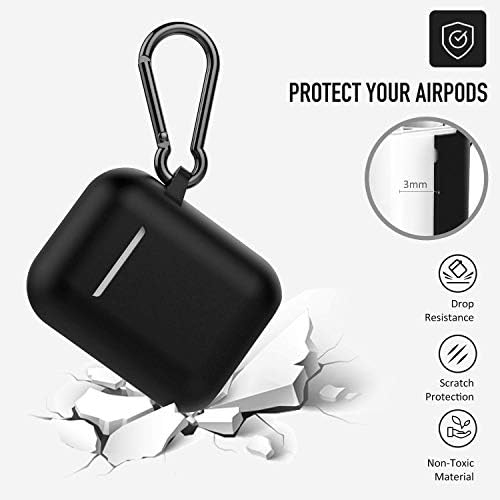 Coffea Védő Szilikon tok-Kulcstartó Apple AirPods 2 (Fekete)
