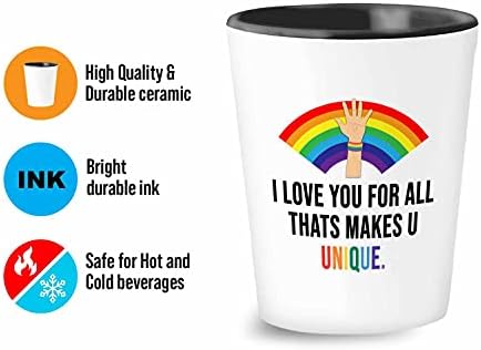 Buborék Ölelés LMBT Pohár 1,5 oz - i Love U - Leszbikus LGBTQ Transznemű Meleg Szivárvány Büszkeség Jogok