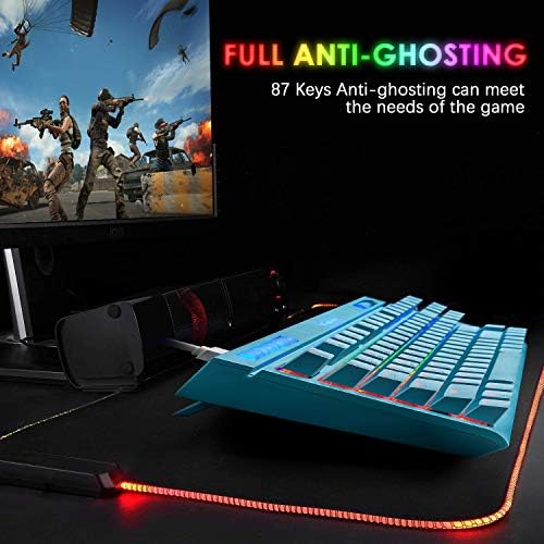 Mechanikus Gaming-Billentyűzet,a Chroma RGB 18 Féle LED Háttérvilágítású Billentyűzet Vezetékes C Típusú,87