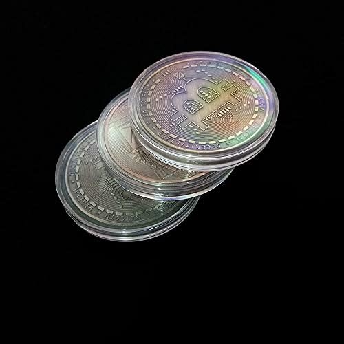 1db Emlékérme Aranyozott Ezüst Érme a Bitcoin Bitcoin Virtuális Fizetőeszköz 2021 Limitált szériás Gyűjthető